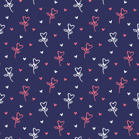 seamless heart pattern vector illustration