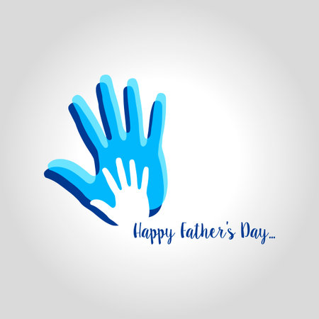 happy fathers day greeting card with hands design. vector illustrationのイラスト素材