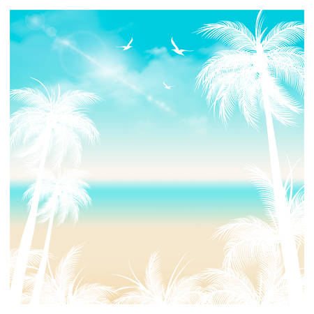 summer background, summer time, summer holiday concept vector illustrationのイラスト素材