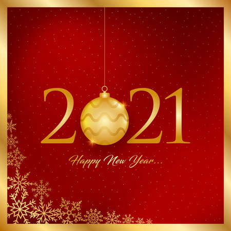 happy new year 2021 greeting card vector illustrationのイラスト素材