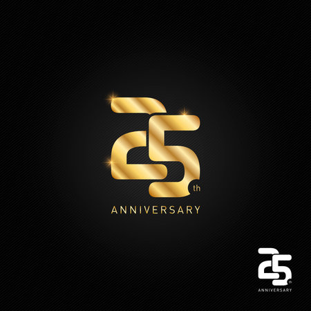 25 years anniversary logo, icon and symbol vector illustrationのイラスト素材