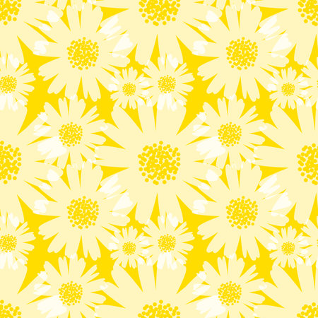 seamless daisy pattern and background vector illustrationのイラスト素材