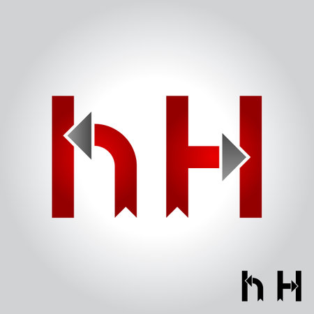 letter h logo, icon and symbol vector illustrationのイラスト素材