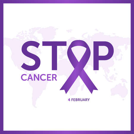 4 february world cancer day concept design vector illustrationのイラスト素材