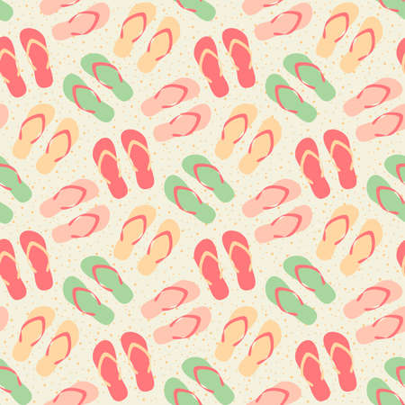seamless flip flops pattern and background vector illustrationのイラスト素材