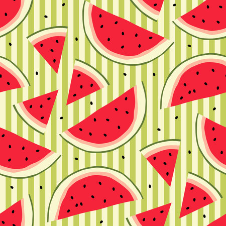 seamless watermelon pattern and background vector illustration