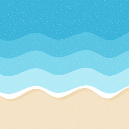 water wave and sandy beach background vector illustrationのイラスト素材