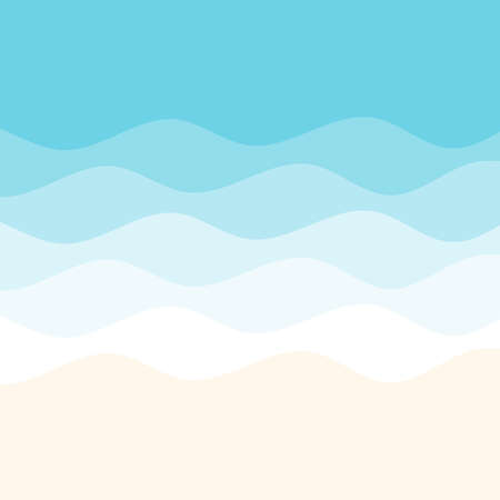 water wave and sandy beach background vector illustrationのイラスト素材