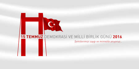 15 july democracy and national unity day vector illustration. (15 July, Happy Holidays Democracy Republic of Turkey celebration card.)のイラスト素材