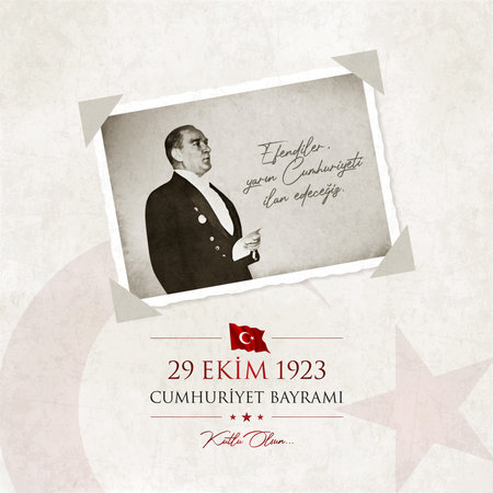 29 October Republic Day vector illustration. (29 October, Republic Day Turkey celebration card.)のイラスト素材