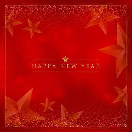 gold, shiny happy new year background and greeting card vector illustrationのイラスト素材