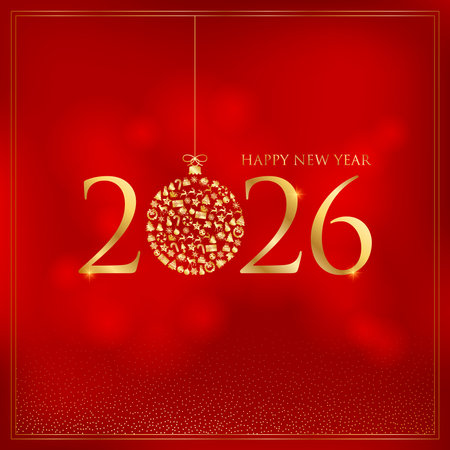 gold, shiny happy new year background and greeting card vector illustrationのイラスト素材