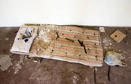 Abandoned school after an earthquake years ago.の写真素材