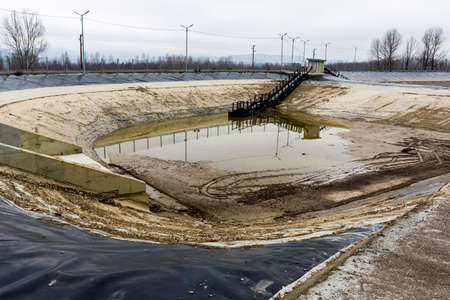 Rainwater treatment plant (RWTP). Environmentally friendly smelter.の写真素材