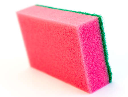 Red sponge isolated on white.の写真素材