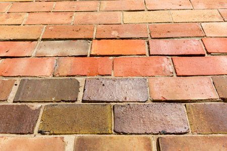 Red brick wall background with copy space