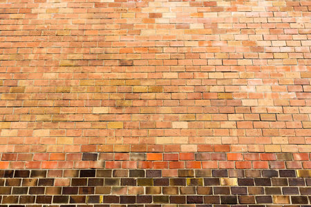 Red brick wall background with copy space