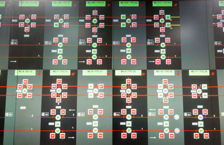 Monitoring surveillance security system for the trains in Sofia, Bulgaria.の写真素材
