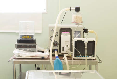 An equipment for operation of animals in an veterinary clinic.の写真素材