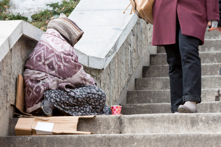 A homeless gypsy woman is begging for money in the center of Bulgaria's capital Sofia. Years after...