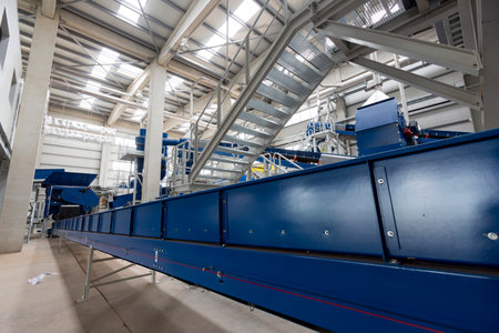 Sofia's second waste plant (organic waste plant, waste to energy plant, composting, incineration, landfill, recycling, windrow composting) from the inside.のeditorial素材