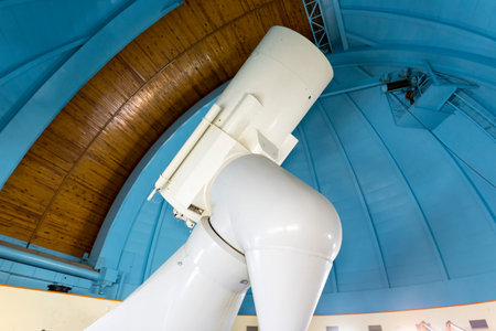 The huge professional telescope in The Bulgarian National Astronomical Observatory (Rozhen...