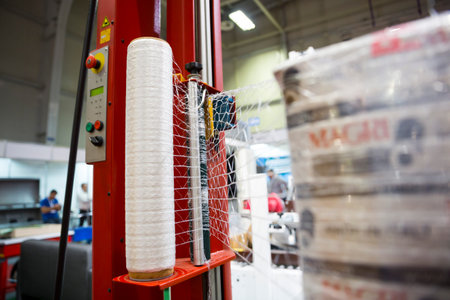 Packing machine is shown at a food and drink exhibition.