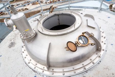 Pharmaceutical technology equipment tank facility for water preparation, cleaning and treatment.の写真素材