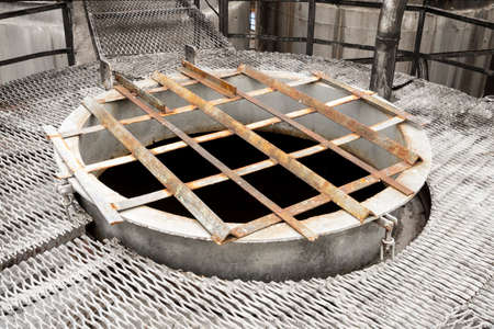 Whiskey whiskey and brandy distillery. View of whiskey stills in a distillery.の写真素材