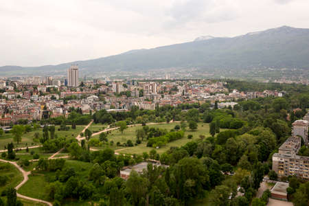 Aerial view of the center of Sofia, Bulgaria.の写真素材