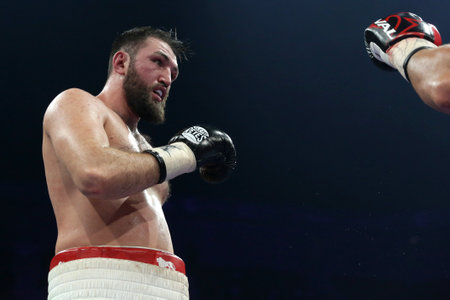 Sofia, Bulgaria - 27 October 2018: Boxing match between Kubrat "Cobra" Pulev and Hughie Fury (pictured) for IBF Heavyweight elimination bout.のeditorial素材
