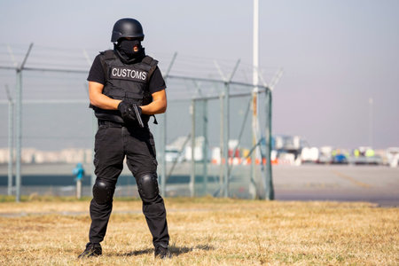 Customs and border protection officer and Drug enforcement administration special force participates...