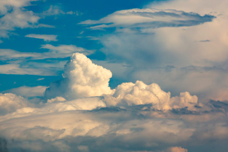 White clouds are seen against the blue sky.