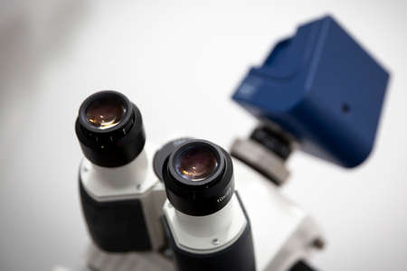 Microscope lenses of a modern equipment for biological research.の写真素材