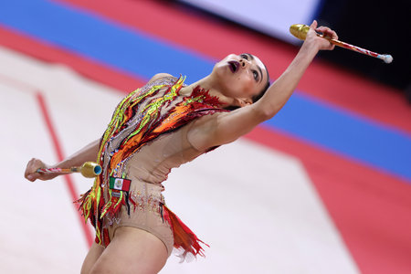 Sofia, Bulgaria - 27 March, 2021: Rut Castillo Galindo of Mexico performs during the individual Clubs qualifications at the 2021 Rhythmic Gymnastics "Sofia World Cup".のeditorial素材