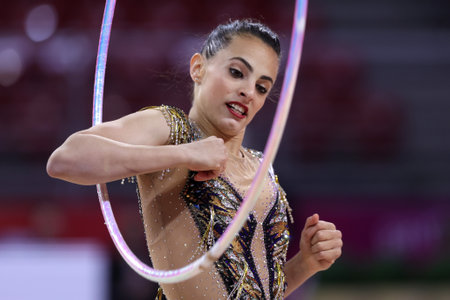 Sofia, Bulgaria - 27 March, 2021: Linoy Ashram of Israel performs during the individual Hoop final at the 2021 Rhythmic Gymnastics "Sofia World Cup".のeditorial素材