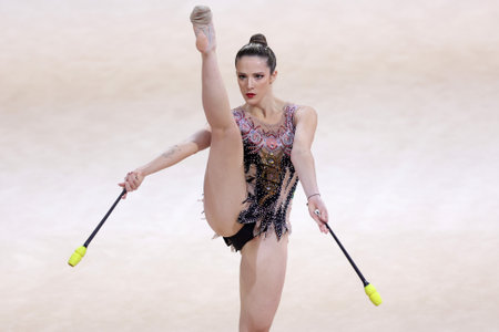 Sofia, Bulgaria - 27 March, 2021:Natali Gaudo of Brazil performs during the individual Clubs qualifications at the 2021 Rhythmic Gymnastics "Sofia World Cup".のeditorial素材