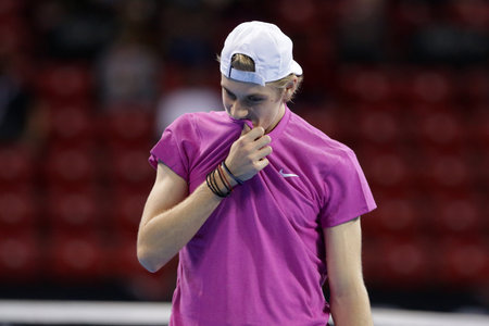 Sofia, Bulgaria - 10 November, 2020: Canada's Denis Shapovalov reacts during his ATP 250 Sofia Open match against Moldova's Radu Albot.のeditorial素材