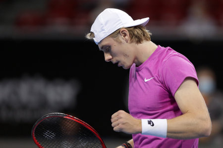 Sofia, Bulgaria - 10 November, 2020: Canada's Denis Shapovalov reacts during his ATP 250 Sofia Open match against Moldova's Radu Albot.のeditorial素材