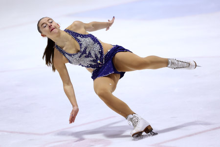 Sofia, Bulgaria - 5 February, 2022: Stefanie Pesendorfer of Austria performs during the senior ladies free skating category of Sofia Trophy 2022 International Figure Skating Competition.のeditorial素材