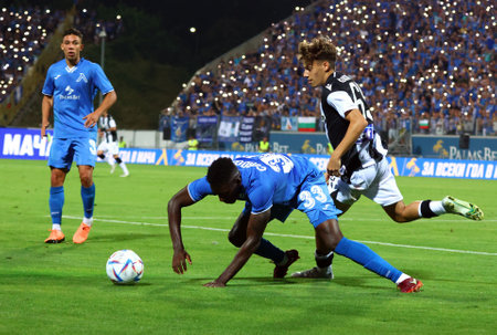 Sofia, Bulgaria - 21 July, 2022: Players are seen in action during the UEFA Europa Conference League qualification soccer match between Levski Sofia and PAOK FC.のeditorial素材