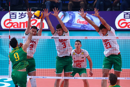 Sofia, Bulgaria - 24 June, 2022: Teams of Bulgaria and Australia are seen in action during a Volleyball World Championship group stage match.のeditorial素材