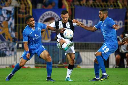 Sofia, Bulgaria - 21 July, 2022: Players are seen in action during the UEFA Europa Conference League qualification soccer match between Levski Sofia and PAOK FC.のeditorial素材