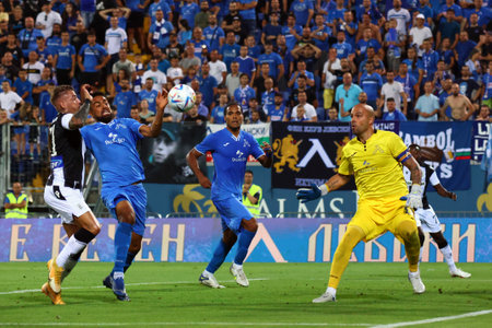 Sofia, Bulgaria - 21 July, 2022: Goalkeeper of Levski Nikolay Mihaylov (R) is seen in action during the UEFA Europa Conference League qualification soccer match between Levski Sofia and PAOK FC.のeditorial素材