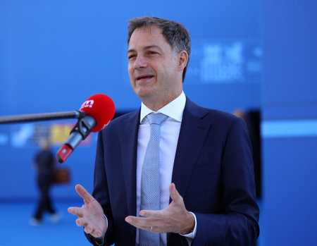 Spain, Madrid - 30 June, 2022: Belgium's Prime Minister Alexander De Croo attends the NATO summit in Madrid, Spain.のeditorial素材