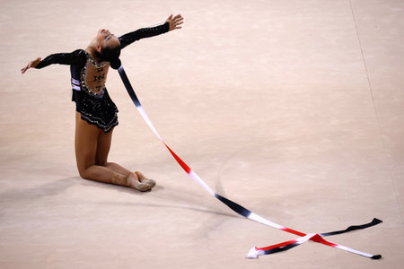Sofia, Bulgaria - 15 September, 2022: Alba Bautista of Spain in action during the 39th FIG Rhythmic Gymnastics World Championships.のeditorial素材