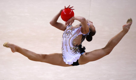 Sofia, Bulgaria - 14 September, 2022: Andreea Verdes of Romania in action during the 39th FIG Rhythmic Gymnastics World Championships.のeditorial素材