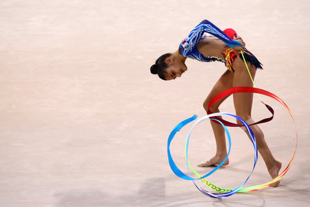 Sofia, Bulgaria - 15 September, 2022: Sofia Raffaeli of Italy in action during the 39th FIG Rhythmic Gymnastics World Championships.のeditorial素材