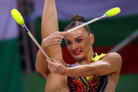Sofia, Bulgaria - 15 September, 2022: Ekaterina Vedeneeva of Slovenia in action during the 39th FIG Rhythmic Gymnastics World Championships.のeditorial素材