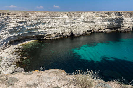 Seascape, beautiful views of the rocky cliffs to the sea, Tarhankut, Crimea, Ukraine.の写真素材
